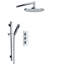 Sleek Chrome Rain Shower System with Handheld Sprayer and Wall Mount Design