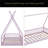 Twin Size Wood House Bed With Fence-550936265