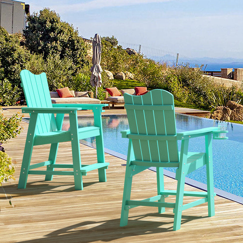 Chaise Adirondack en plastique Calynne, Vert clair