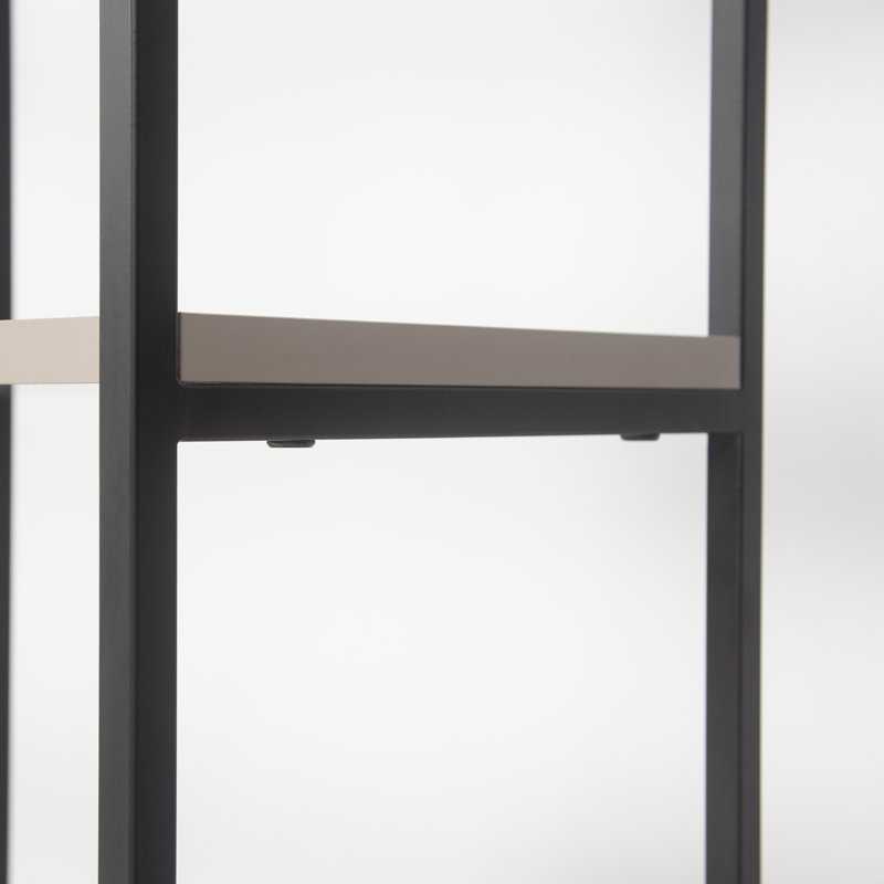Aires Freestanding Bookcase 5-Tier Display Shelf with Metal Frame, Light Mocha