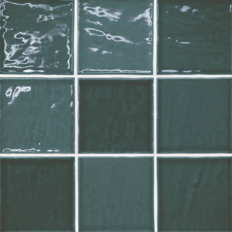 Marin 4" X 4" Ceramic Wall Tile, Ocean Teal