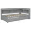 Lit simple en forme de L avec bibliothèque, finition grise, 2 ports à tiroirs - Armoires à tiroirs polyvalentes-2003156013
