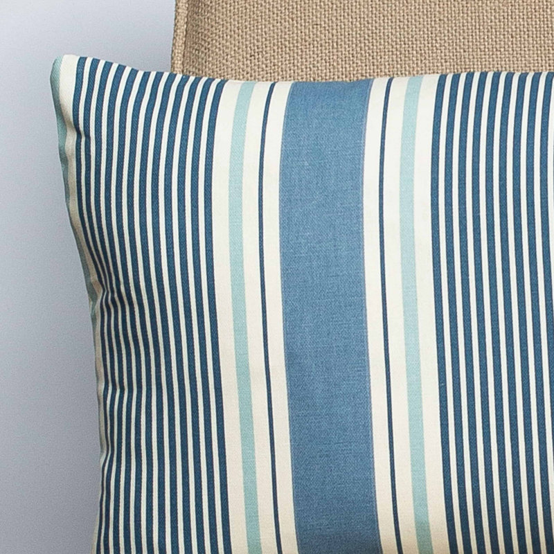 Striped Blue Cushion, 58x38cm, Feather filled