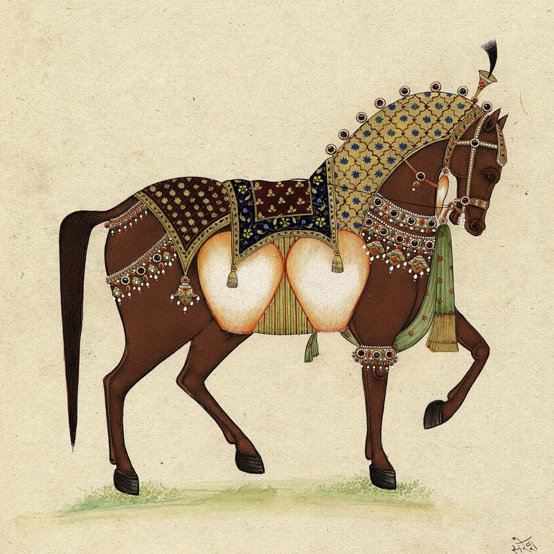 On FAP Horse From India II - Wrapped Canvas Print, 30cm H x 30cm W x 3.8cm D