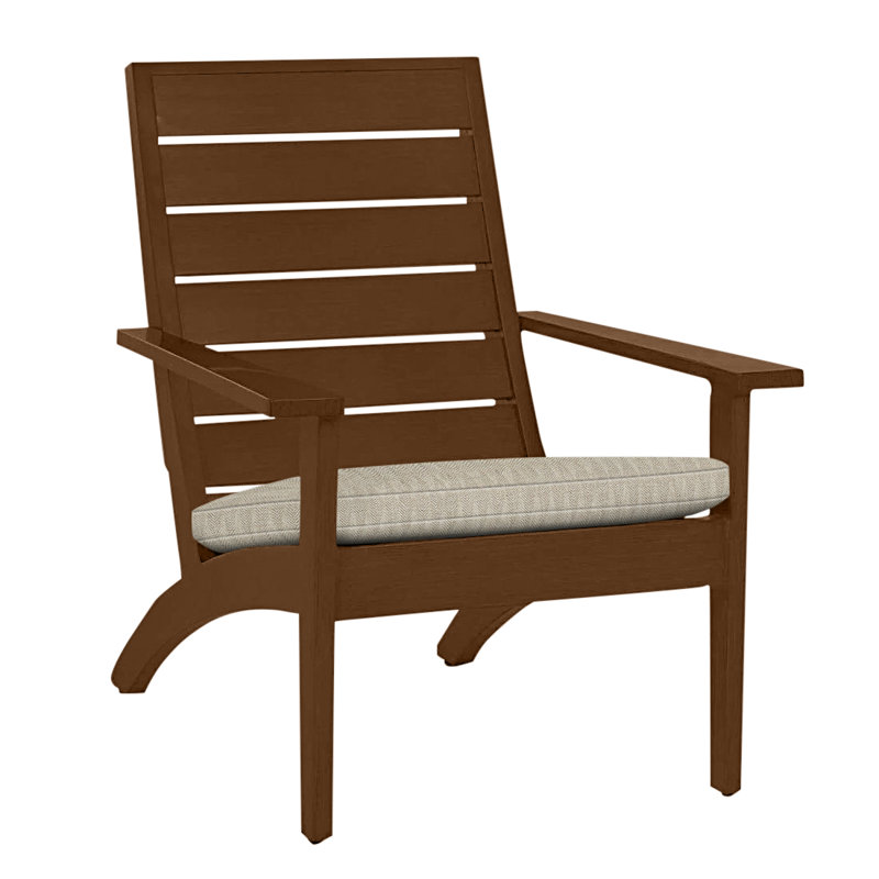 Kennebunkport Aluminum Adirondack Chair - Oak, Oak, No Welt, Herringbone Sand