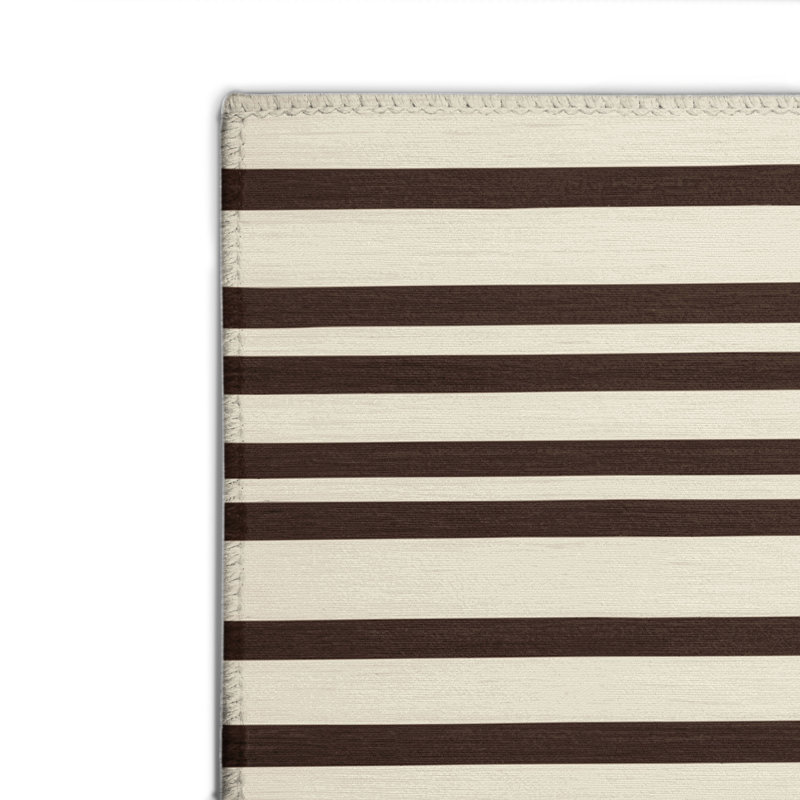 HorizontalStripes Beige Indoor and Outdoor Area Rug, Rectangle 8' x 10'