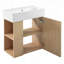 Meuble-lavabo flottant moderne de 21,6 po avec lavabo en céramique et rangement à gauche pour les espaces compacts-129184416