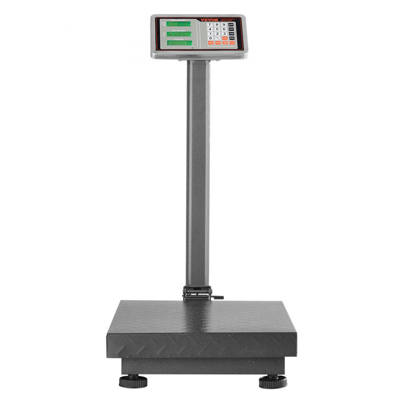 Plateforme de calcul numérique, charge de 660 lb, balance de plancher de précision de 0,1 lb avec LB / kg, tare, calculateur de prix, affichage haute définition en acier inoxydable pour les boîtes, les bagages, répertorié par la FCC