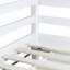 Lit mezzanine simple avec rangement et bureau, finition blanche, structure en bois d'hévéa-744889163