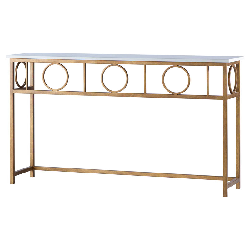 Hampton Console Table, Carrera Marble, Royal Gold