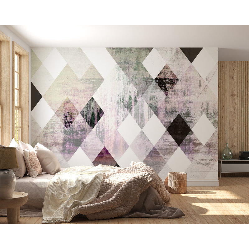 Papier peint à motif géométrique LeLear, L 82 po x l 115 po