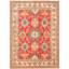 Tapis unique en laine noué à la main Gazni orange / beige / vert de conception unique 5 pi x 6 pi 6 po Qaiden
