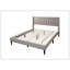 Structure de tête de lit moderne en tissu de toile de jute brun clair-129746934