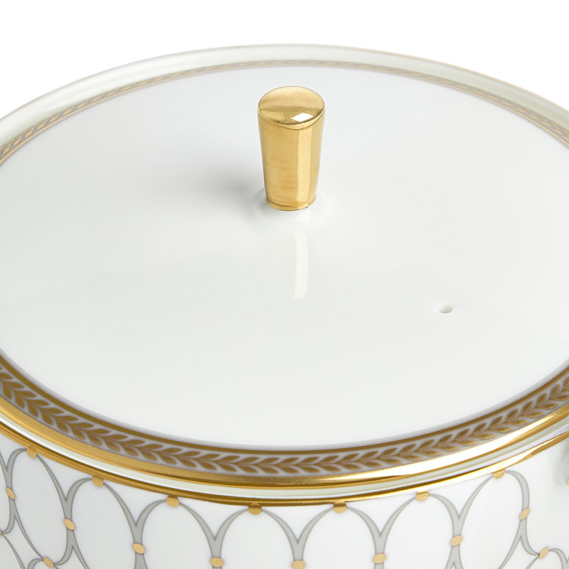 Renaissance Grey and Gold Fine Bone China Teapot