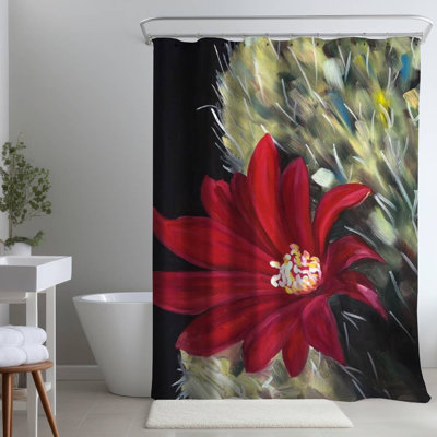 Floral – Polyester Shower Curtain, Dye Sublimation Print, 71" W × 74" L