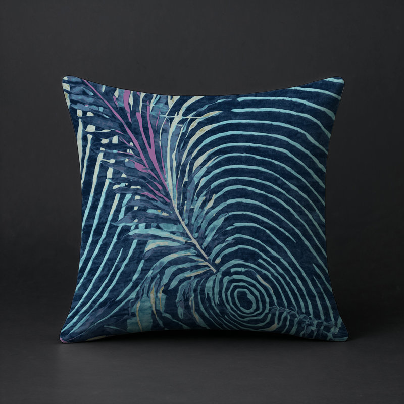 Coussin décoratif intérieur et extérieur Modern, Gris floral 13, Carré 16 po