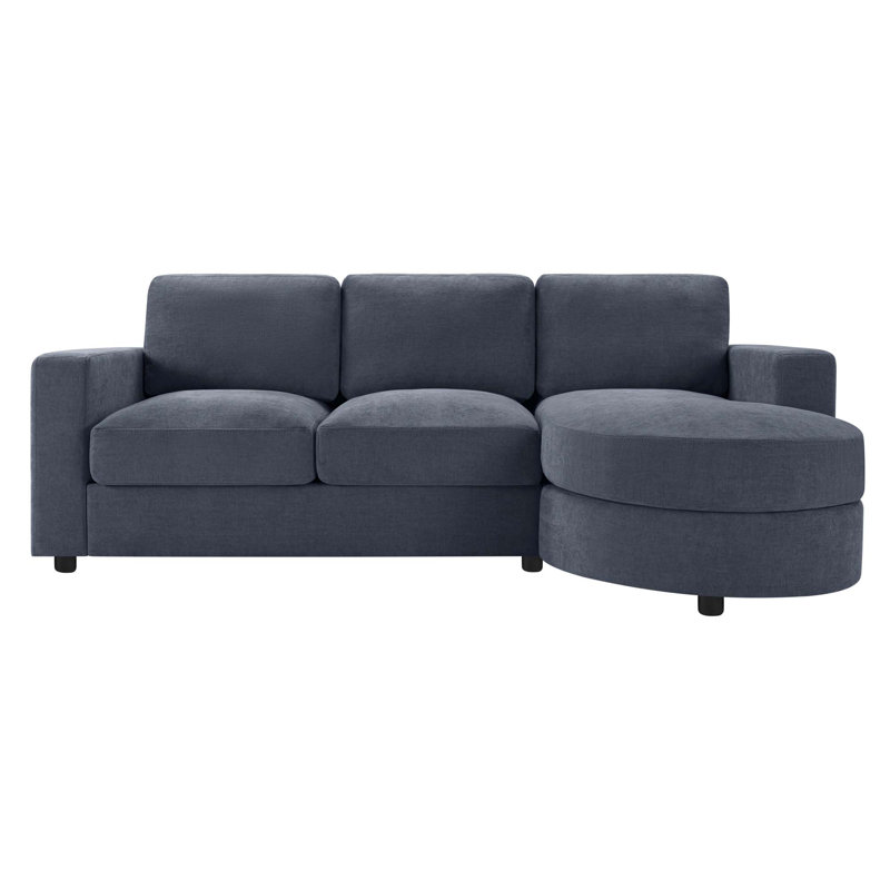 Modern Sectional Sofa 84.6" L-Shaped Sofa Couch With A Curved Chaise Lounge, USB Ports And Side Storage Pockets For Living Room