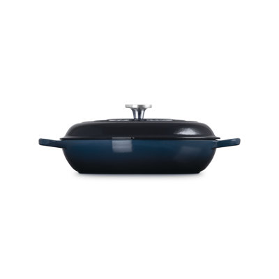 Le Creuset Enameled Cast Iron Signature Round Braiser, 5 qt. - Nuit w. Crucible Knob