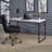 Desks Industrial Writing Desk with Faux Concrete Top &amp; Metal Sled Base | Wood+Metal-553596356