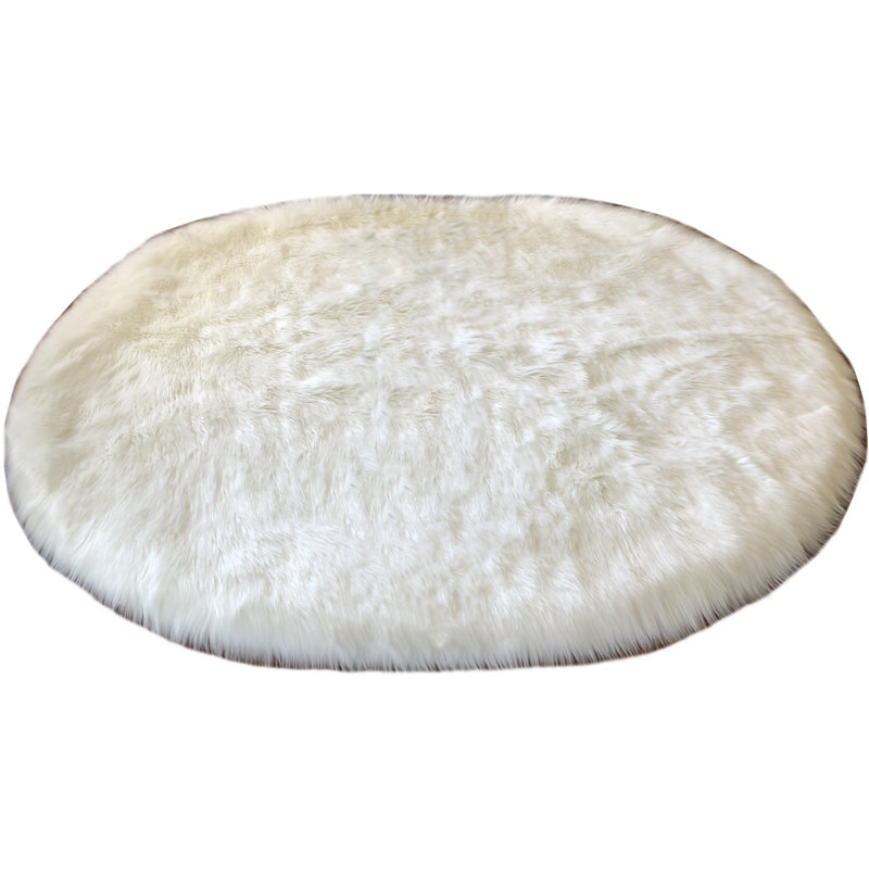 Wiechmann Performance Faux Sheepskin Washable Indoor Rug, Oval 6' x 9'