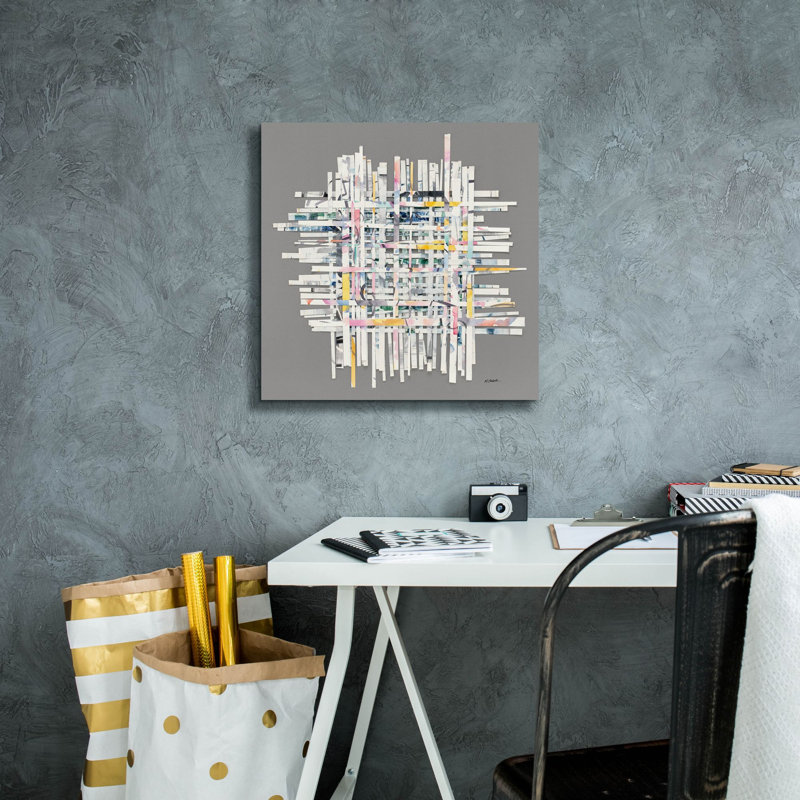 «New Morning On Gray» par Mike Schick, estampe numérique sur toile, H 18 po x l 18 po x P 0,75 po