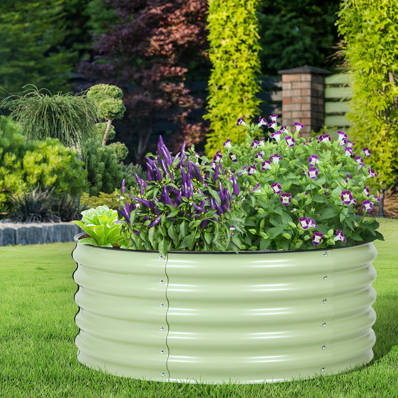 Lit de jardin surélevé en métal 17 po Aoodor, H 17 po x l 42 po x P 42 po, Vert
