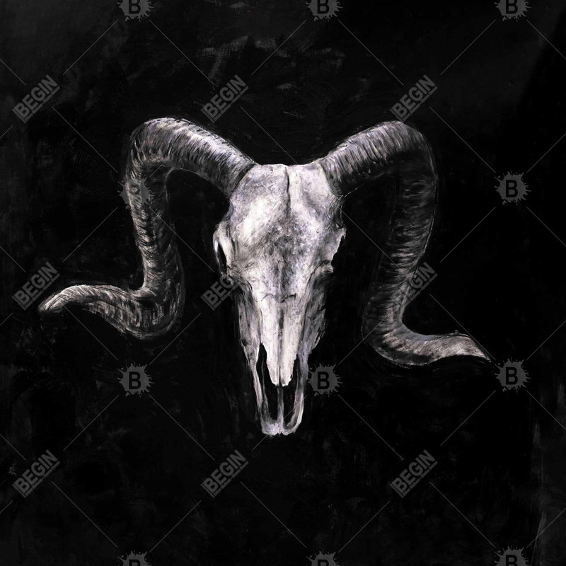 " Ram Skull Grunge Style "