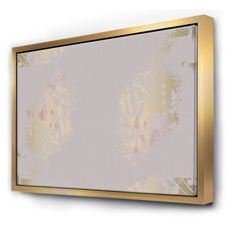 Fleurs rustiques sur fond violet - Impression sur toile, Toile encadrée d'or, H 24 po x l 32 po x P 1 po