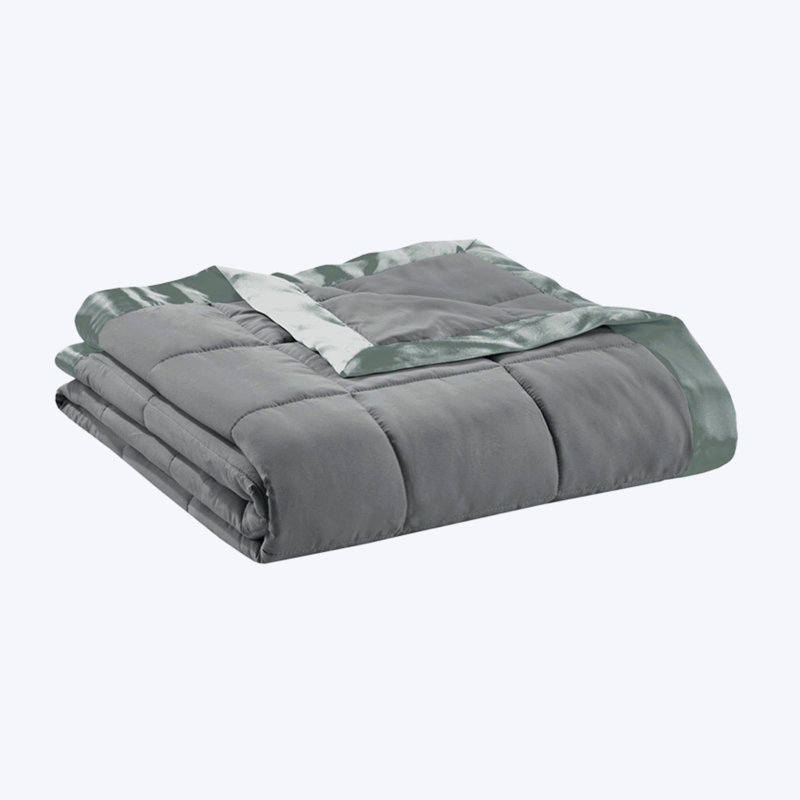 Couverture en duvet synthétique toutes saisons, couverture matelassée légère et douce, jeté luxueux avec bordure en satin pour lit