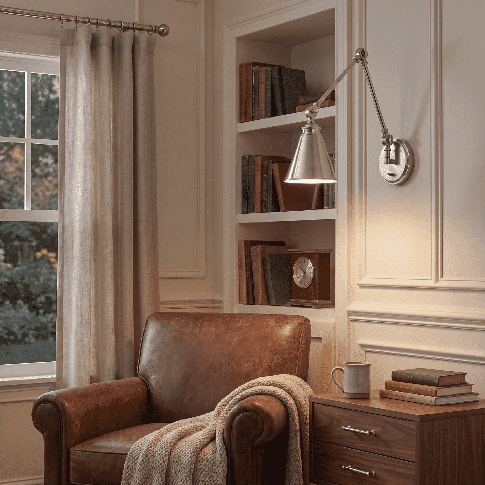 Beckham Single Light Swing Arm Sconce, Matte Black
