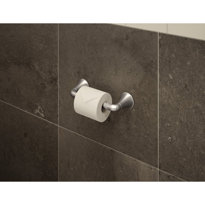 Elm 3 Piece Bath Hardware Set with Toilet Paper Holder, 18 in. Towel Bar, and Towel Ring, Satin Nickel