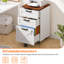 Classeur Farmhouse avec serrure, classeur mobile sur roulettes pour format A4 / lettre