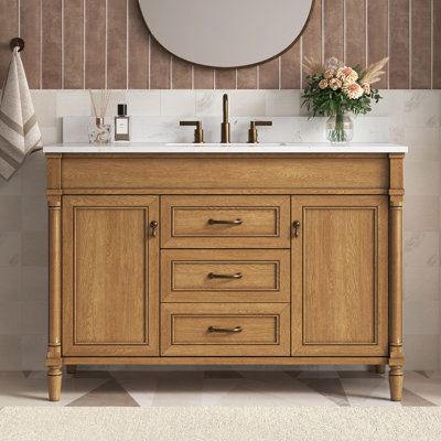 Arvie Arezzo 48" Freestanding Single Bathroom Vanity With Undermount Sink And Engineered Stone Top