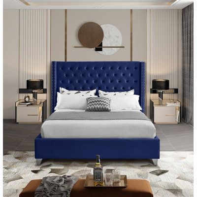 Joclynn Upholstered Wingback Bed