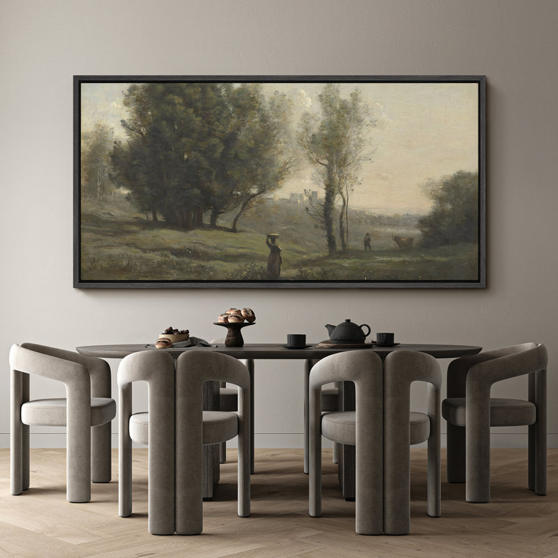 «Pastoral Elegance Tranquil Countryside», H 30 po x l 60 po, Noir, noir, noir, noir