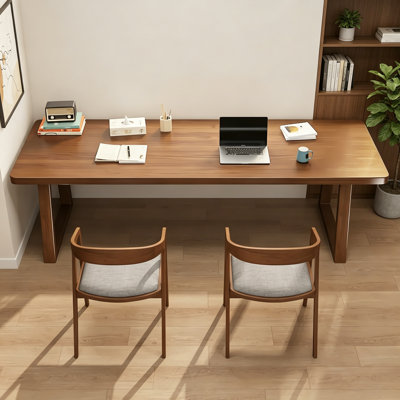 Bureau en bois de pin massif et brun