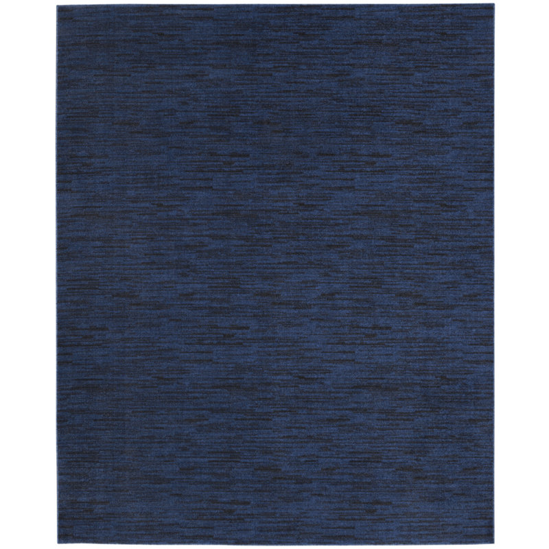 10' X 14' Midnight Blue Stain Resistant Indoor Outdoor Area Rug