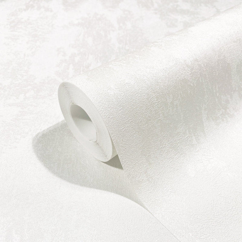 Textures Collection Structure Effect Sheen Finish Wallpaper Roll, White