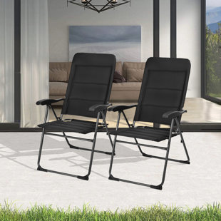 Fabric Patio Folding Chair Folding Chair Set (Set of 2)