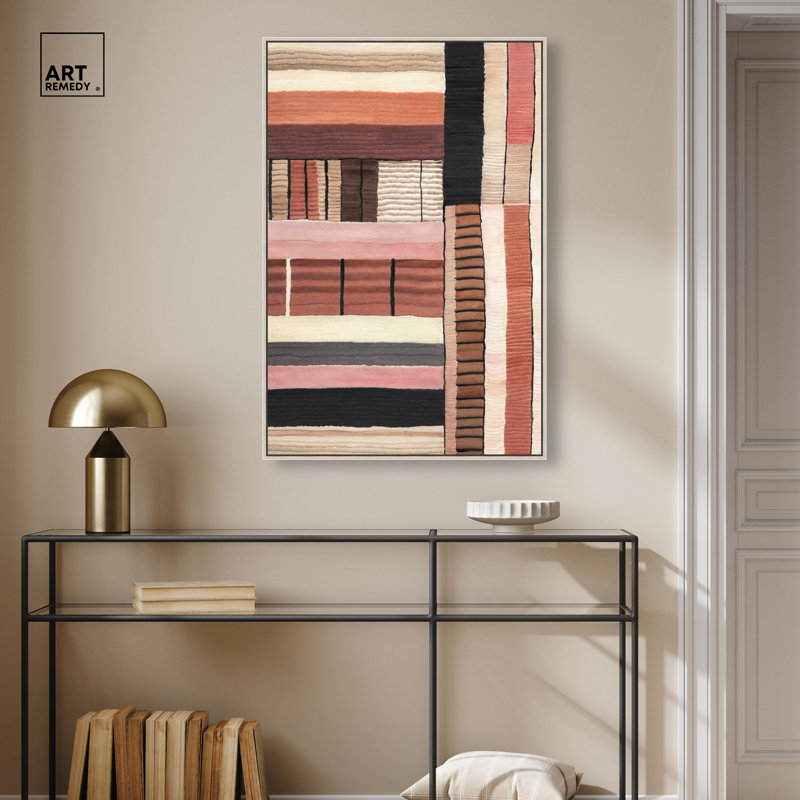 «Terracotta Dialogue II - Ira Colmeva», reproduction d'art sur toile encadrée par Art Remedy, cadre argenté, 24 x 36