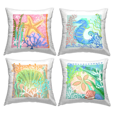 Coussin décoratif varié Sea Life & Coral