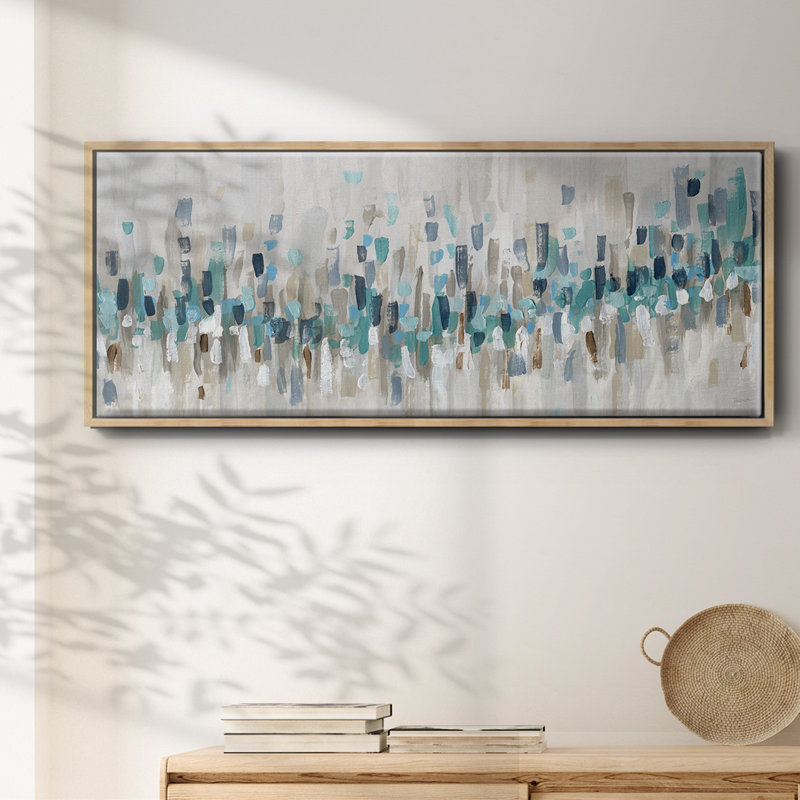 Blue Staccato- Framed Canvas