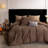 MooMee Duvet Cover Set Silky Sateen Look Luxury Sheen Zipper Closure & 8 Interior Ties 100% Long-Staple Cotton 600TC -105272387-105272386