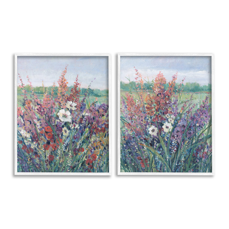 "Cadre simple de Blooming Meadow Plants" par Tim Ottoole, 2 pièces sur toile, H 30 po x l 24 po