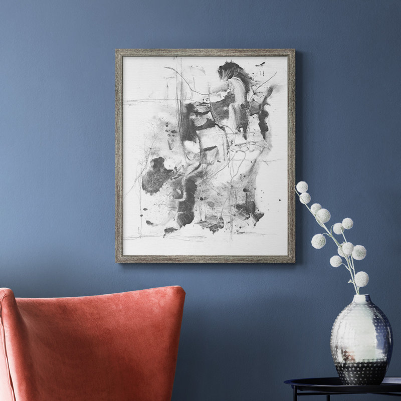 Graphite abstrait I, toile encadrée de qualité supérieure - prête à être accrochée, H 24 po x l 20 po, Gris