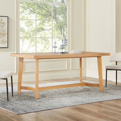 Nadine 70" Modern Farmhouse Solid Oak Wood Rectangular Dining Table