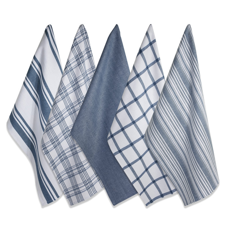 Cotton Waffle Dish Cloth Kitchen Towel, Stone Blue