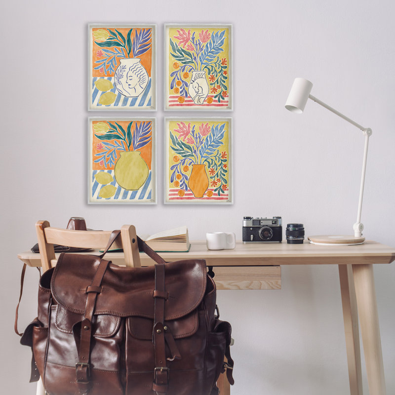 «Chypre Fruits & Botanicals», ensemble de 4 giclées encadrées, design par Janelle Penner, H 14 po x l 44 po