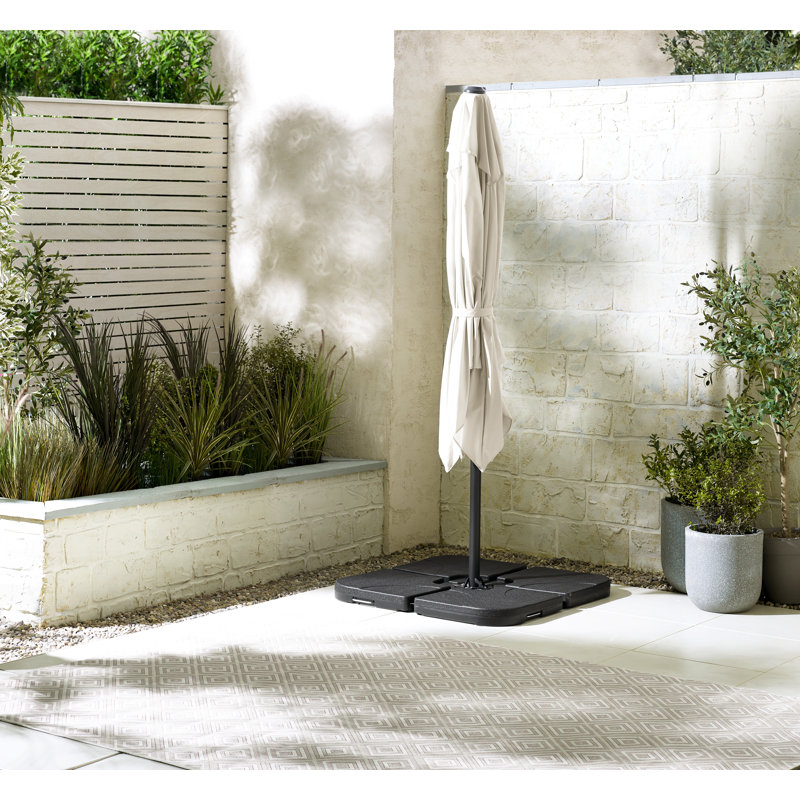 Casilla Square Garden Parasol and Base - Modern Patio for Dining, Sofa Sets or Sun Loungers, Cream