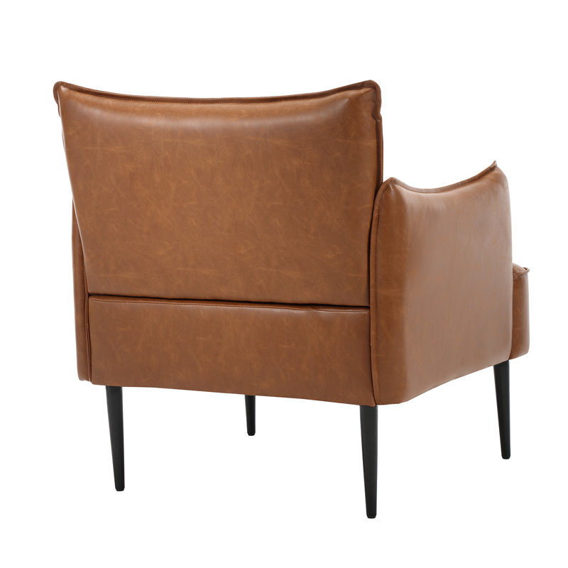 Faux Leather Side Chair, Brown Faux Leather